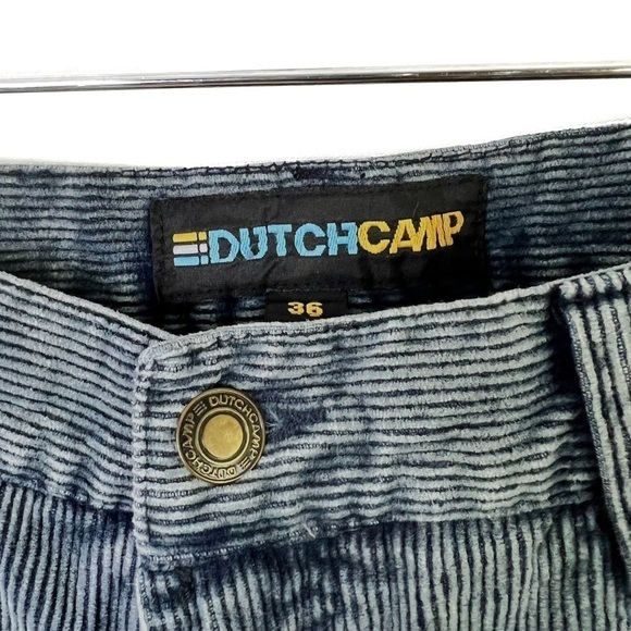 DUTCHCAMP CORDUROY PANTS BLUE PANTS STRAIGHT LEGS MADE IN KOREA MEN SIZE 36 - Picture 8 of 10